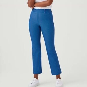 Spanx Sunshine Kick Flare Crop Pant Geo Scape Blue Size Medium Petite UPF 50+